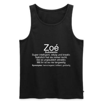 Name Definition Zoé - Männer Premium Bio Tank Top - Schwarz - Vorne - AI Model Male 178 light (178cm)