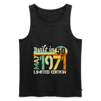 50 Geburtstag Jahrgang 1971 Mai Geschenk - Männer Premium Bio Tank Top - Schwarz - Vorne - AI Model Male 178 light (178cm)