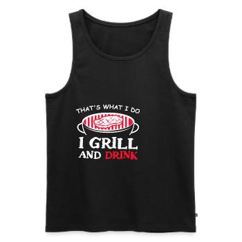 Grillades et boissons cadeau pour les amateurs de viande - Débardeur bio Premium Homme - noir - Devant - Michal (187cm)