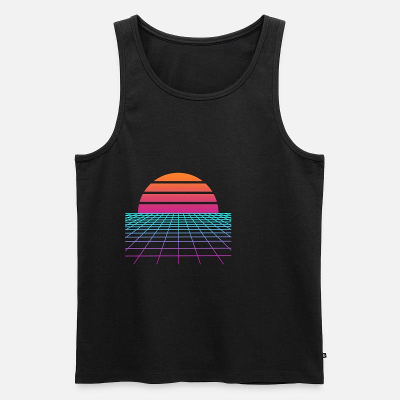 Synthwave Sunset. Maler Gift - Männer Premium Bio Tank Top - Schwarz