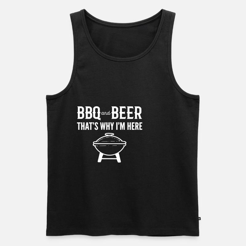 Grill und Bier Trinker Geschenk - Männer Premium Bio Tank Top - Schwarz