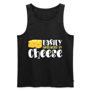 Käse Foodie Käserei - Männer Premium Bio Tank Top - Schwarz - Vorne - Michal (187cm)