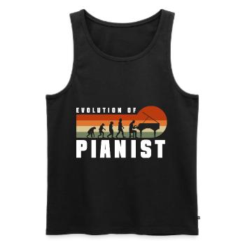 Pianist Piano Classical Music Keyboard - Men's Premium Organic Tank Top - black - Front - AI Model Male 178 light (178cm)