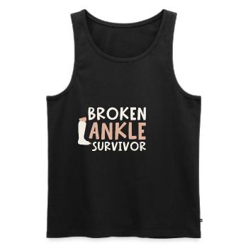 Broken Ankle Survivor - Männer Premium Bio Tank Top - Schwarz - Vorne - Michal (187cm)