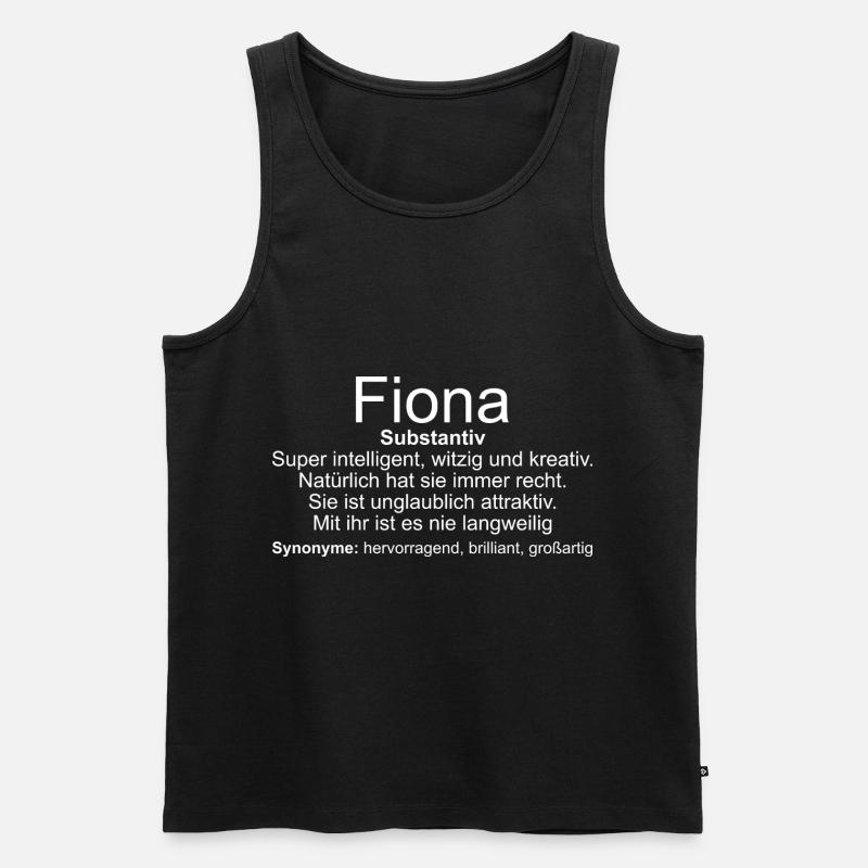 Name Definition Fiona - Männer Premium Bio Tank Top - Schwarz