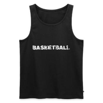 Police de basket-ball Joueur de basket-ball cassé - Débardeur bio Premium Homme - noir - Devant - Michal (187cm)