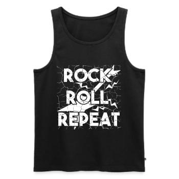 Rock, Roll, Répétez grande idée de cadeau pour les amis - Débardeur bio Premium Homme - noir - Devant - Michal (187cm)