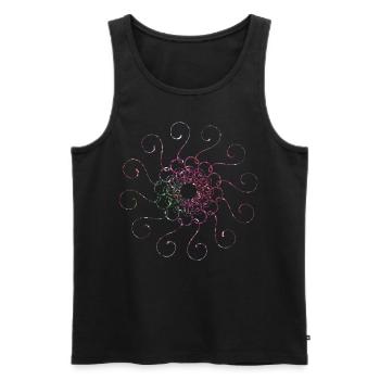 Mandala Paillettes - Débardeur bio Premium Homme - noir - Devant - AI Model Male 178 light (178cm)