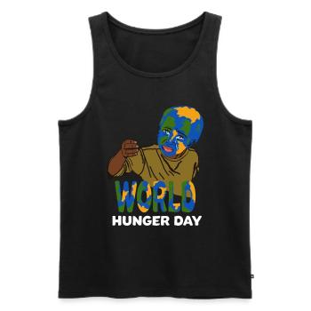 World hunger and world food day gift idea - Men's Premium Organic Tank Top - black - Front - Michal (187cm)