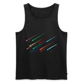 Beautiful colorful meteorite chill gift idea - Men's Premium Organic Tank Top - black - Front - AI Model Male 178 light (178cm)