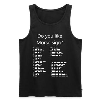 Morse Alphabet with Numbers Tshirt Gift Idea - Men's Premium Organic Tank Top - black - Front - AI Model Male 178 light (178cm)
