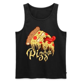 Pizza Monster - Men's Premium Organic Tank Top - black - Front - AI Model Male 178 light (178cm)