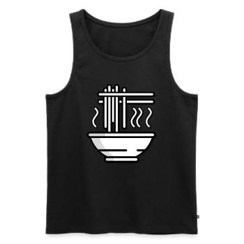 Ramen soupe japonais manger l’appétit bâtonnets Love - Débardeur bio Premium Homme - noir - Devant - AI Model Male 178 light (178cm)