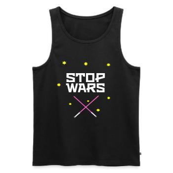 Stop Wars Idée de cadeau - Débardeur bio Premium Homme - noir - Devant - Michal (187cm)
