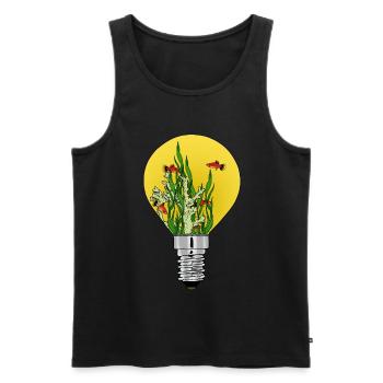 Leuchtende Lampe mit Natur Fischen Geschenkidee - Männer Premium Bio Tank Top - Schwarz - Vorne - AI Model Male 178 light (178cm)