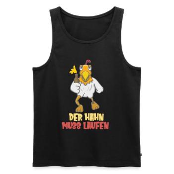 Der Hahn Muss Laufen Saufen Mallorca Strandparty - Männer Premium Bio Tank Top - Schwarz - Vorne - AI Model Male 178 light (178cm)