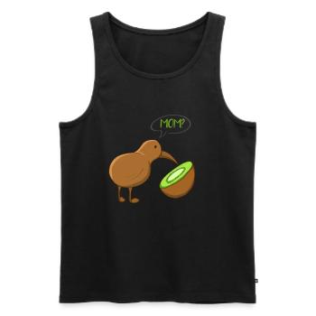 Kiwi oiseau fruit - Débardeur bio Premium Homme - noir - Devant - AI Model Male 178 light (178cm)