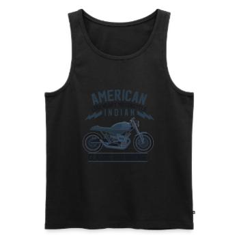 moteur légendaire américain indien - Débardeur bio Premium Homme - noir - Devant - AI Model Male 178 light (178cm)
