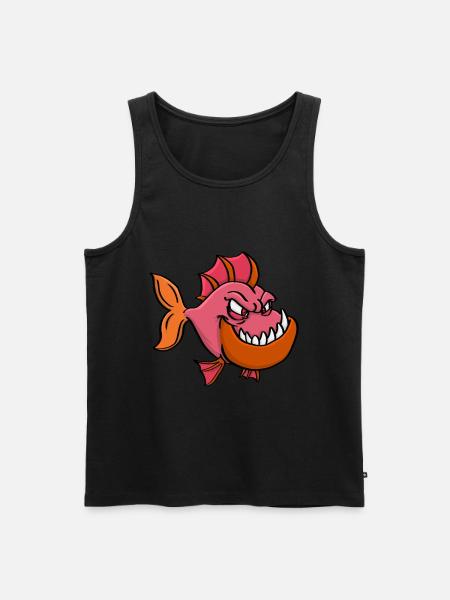 Piranha Predatory Fish - Men's Premium Organic Tank Top - black