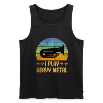Tuba Je joue au heavy metal - Débardeur bio Premium Homme - noir - Devant - Michal (187cm)