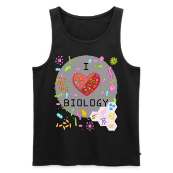J'aime la biologie - J'aime la biologie | Chemise amusante - Débardeur bio Premium Homme - noir - Devant - AI Model Male 178 light (178cm)