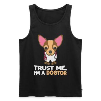 Trust Me I'm A Dogtor Hund Zwergpinscher - Männer Premium Bio Tank Top - Schwarz - Vorne - Michal (187cm)