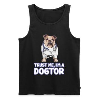 Trust Me I'm A Dogtor Bulldogge - Männer Premium Bio Tank Top - Schwarz - Vorne - Michal (187cm)