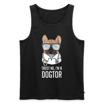 Trust Me I'm A Dogtor Mops - Männer Premium Bio Tank Top - Schwarz - Vorne - Michal (187cm)