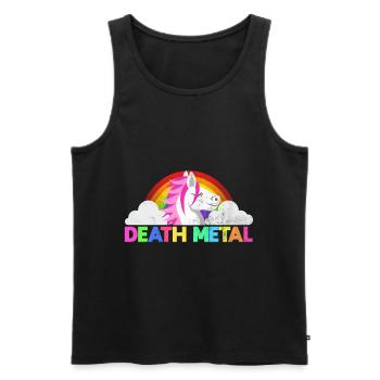 Rainbow Death Metal Unicorn - Men's Premium Organic Tank Top - black - Front - Michal (187cm)
