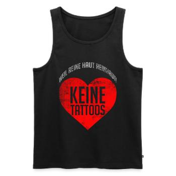 No tattoo Pure skin - Men's Premium Organic Tank Top - black - Front - AI Model Male 178 light (178cm)