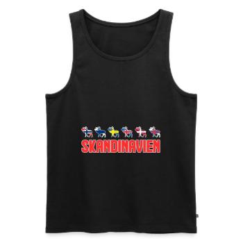 Skandinavien Elch Flaggen - Männer Premium Bio Tank Top - Schwarz - Vorne - AI Model Male 178 light (178cm)