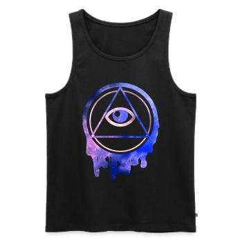 All Seeing Eye Illuminati Sterne - Männer Premium Bio Tank Top - Schwarz - Vorne - AI Model Male 178 light (178cm)