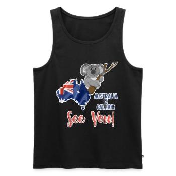Australia Koala Bear Travel - Men's Premium Organic Tank Top - black - Front - AI Model Male 178 light (178cm)