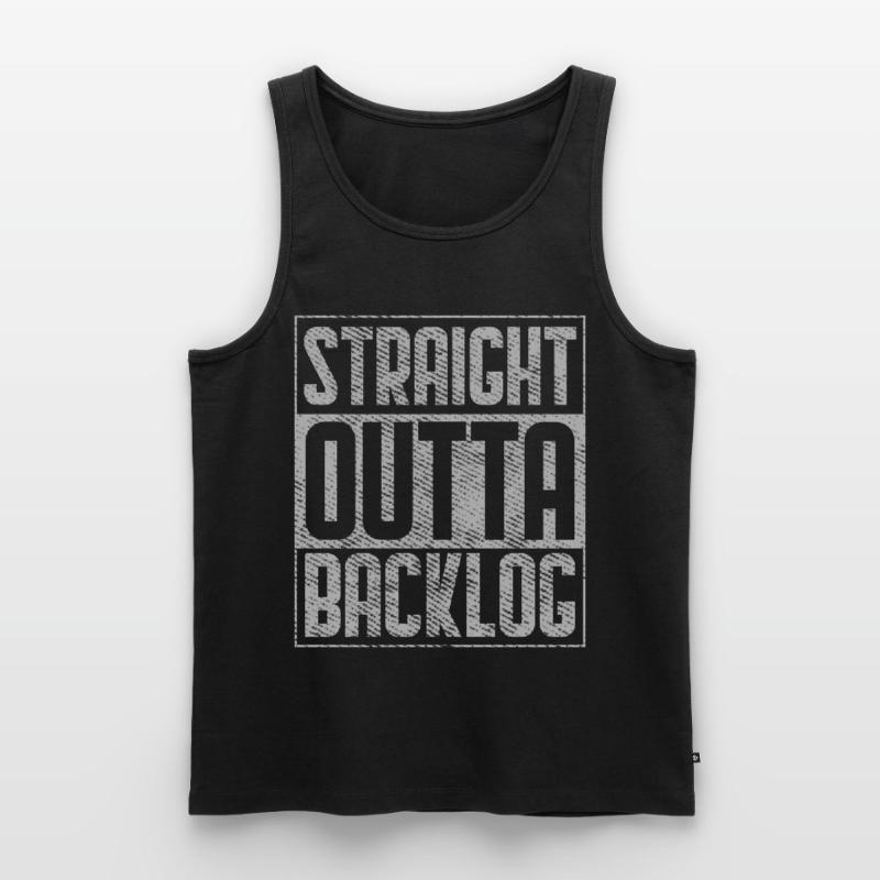 Straight Outta Backlog Software Coding Geek Männer Premium Bio Tank Top