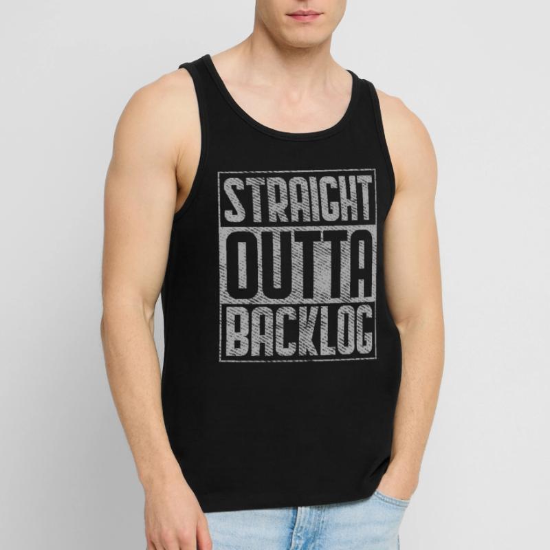 Straight Outta Backlog Software Coding Geek Männer Premium Bio Tank Top