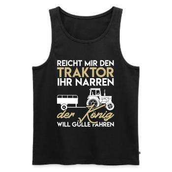 Landwirt Farmer Bauernhof Trecker Traktor Spruch - Männer Premium Bio Tank Top - Schwarz - Vorne - AI Model Male 178 light (178cm)
