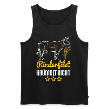 Rinderfilet Krümelt Nicht Grill Highlander - Männer Premium Bio Tank Top - Schwarz - Vorne - AI Model Male 178 light (178cm)