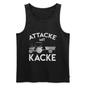Attacke Mit Kacke Gülle Zugmaschine Spruch - Männer Premium Bio Tank Top - Schwarz - Vorne - AI Model Male 178 light (178cm)