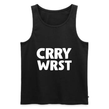Love Currywurst Fast Food Snack - Men's Premium Organic Tank Top - black - Front - AI Model Male 178 light (178cm)