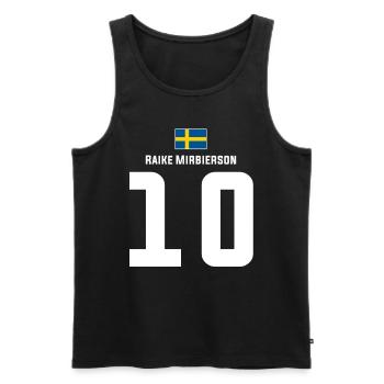 Schwedische Namen Fußball Sauf Mallorca Trikot - Männer Premium Bio Tank Top - Schwarz - Vorne - Michal (187cm)