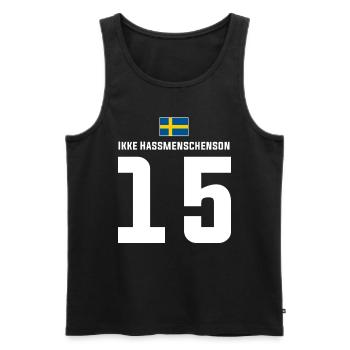 Schwedische Namen Fußball Sauf Mallorca Trikot - Männer Premium Bio Tank Top - Schwarz - Vorne - Michal (187cm)