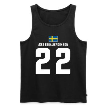 Schwedische Namen Fußball Sauf Mallorca Trikot - Männer Premium Bio Tank Top - Schwarz - Vorne - Michal (187cm)