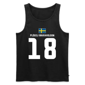 Schwedische Namen Fußball Sauf Mallorca Trikot - Männer Premium Bio Tank Top - Schwarz - Vorne - Michal (187cm)