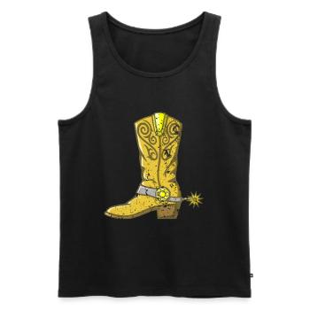 Vintage western line dance boots dancing - Men's Premium Organic Tank Top - black - Front - AI Model Male 178 light (178cm)