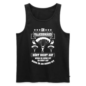 Der Will Nur Fallschirmspringen Fallschirmjäger - Männer Premium Bio Tank Top - Schwarz - Vorne - AI Model Male 178 light (178cm)