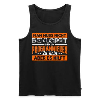 Programmierer Informatiker Geek Lustiger Spruch - Männer Premium Bio Tank Top - Schwarz - Vorne - Michal (187cm)