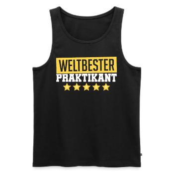 Bester Praktikant Praktikum Praktikanten Geschenk - Männer Premium Bio Tank Top - Schwarz - Vorne - Michal (187cm)