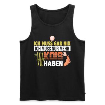 Koi Fan Kois Koifisch Zuchtkarpfen Geschenk - Männer Premium Bio Tank Top - Schwarz - Vorne - AI Model Male 178 light (178cm)