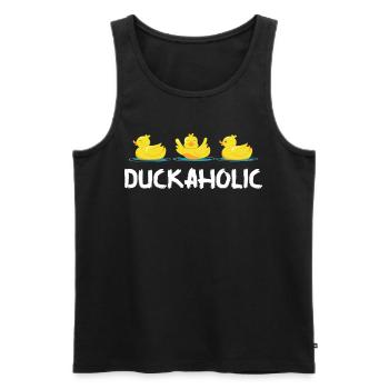 Canards d'élevage de canards en caoutchouc - Débardeur bio Premium Homme - noir - Devant - AI Model Male 178 light (178cm)