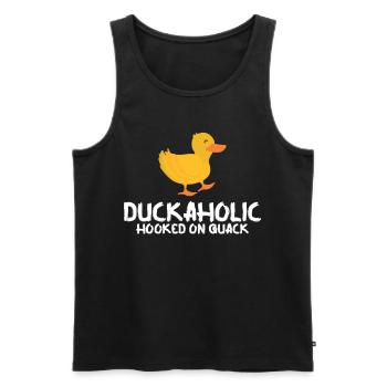 Canards d'élevage de canards en caoutchouc - Débardeur bio Premium Homme - noir - Devant - AI Model Male 178 light (178cm)